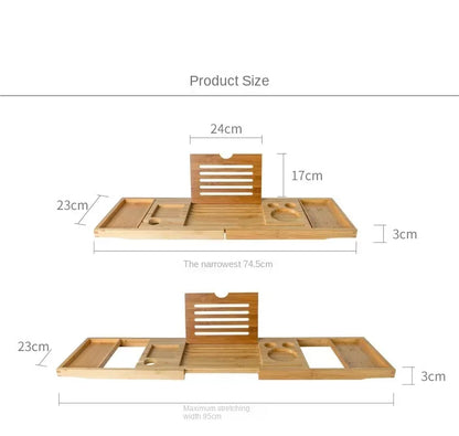 Extendable Spa Bathtub Bamboo Bathtub Tray Caddy